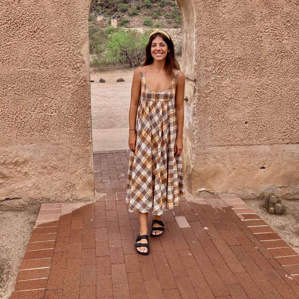 Urban Outfitters Plaid Midi Dress Size XS